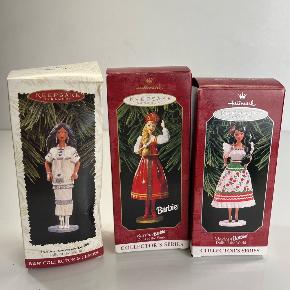 Vintage Hallmark‎ Barbie Dolls Of The World Keepsake Ornament Lot